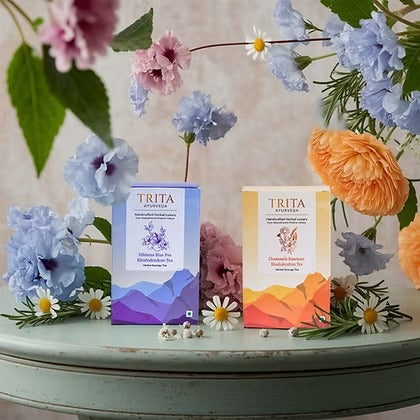 Hibiscus Blue Pea Rhododendron + Chamomile Rosemary Rhododendron